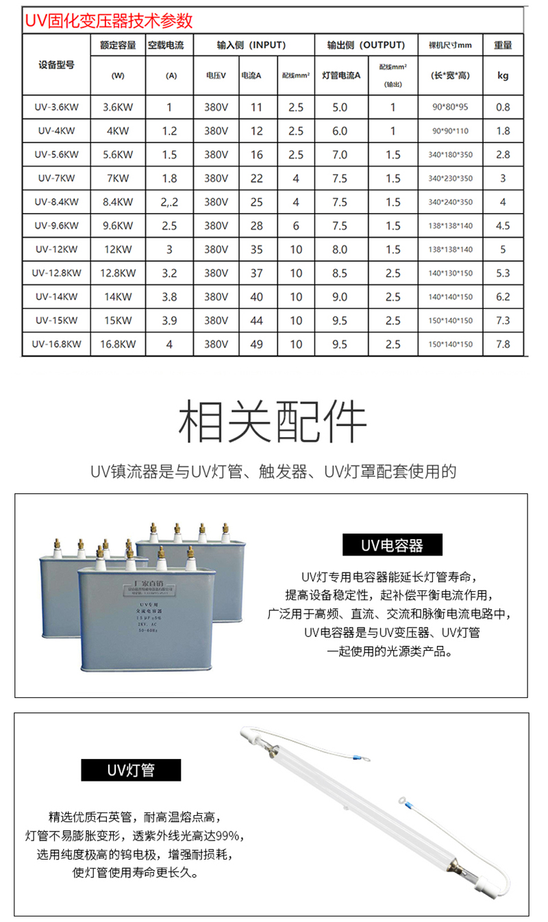 臺(tái)灣機(jī)文權(quán)/財(cái)益uv變壓器常用規(guī)格